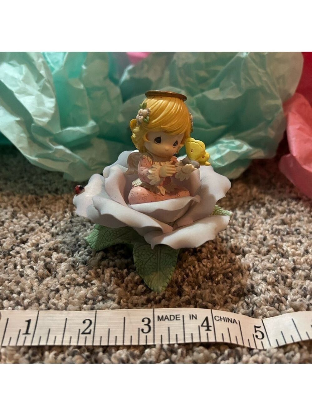 Precious Moments Lilac Rose of Enchantment 1999 Expression Blossoms Figurine